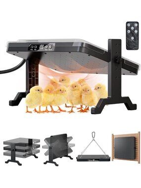 2-in-1 Chicken Coop Heater & Chick Brooder, 200W Adjustable Temp Heat Plate
